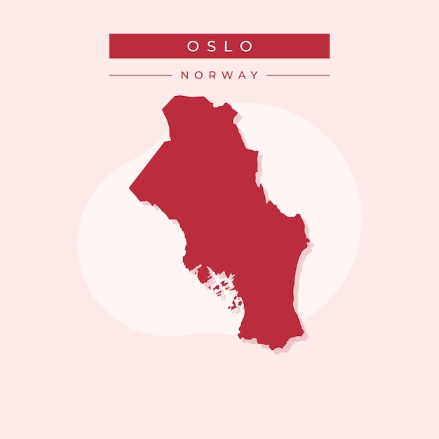 Ilustración vectorial del vector del mapa de Oslo Noruega