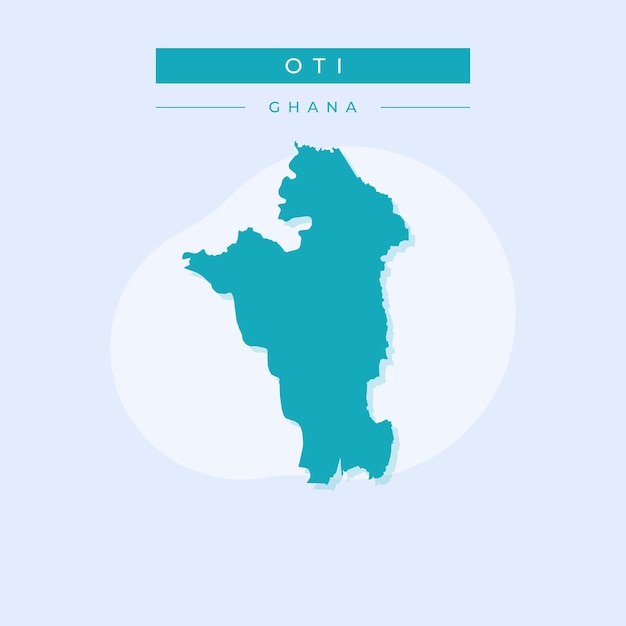 Ilustración vectorial del vector del mapa de Oti en Ghana