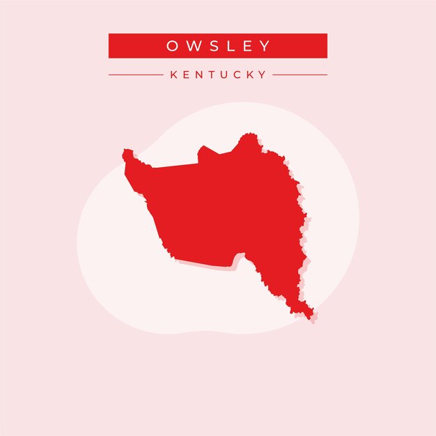 Ilustración vectorial del vector del mapa de Owsley en Kentucky