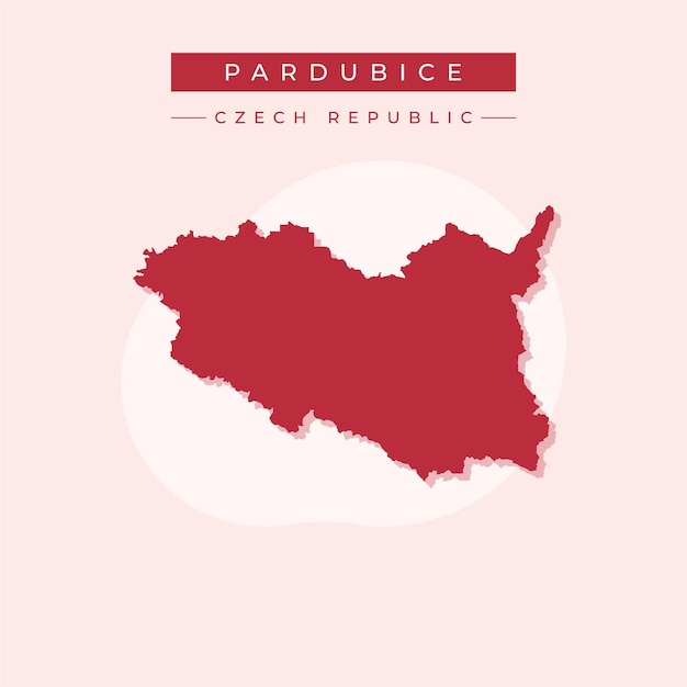Ilustración vectorial del vector del mapa de Pardubice República Checa