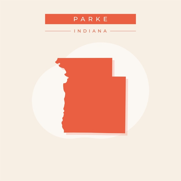Ilustración vectorial del vector del mapa de Parke en Indiana