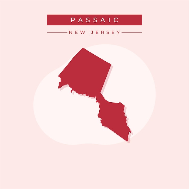 Ilustración vectorial del vector del mapa de Passaic en Nueva Jersey