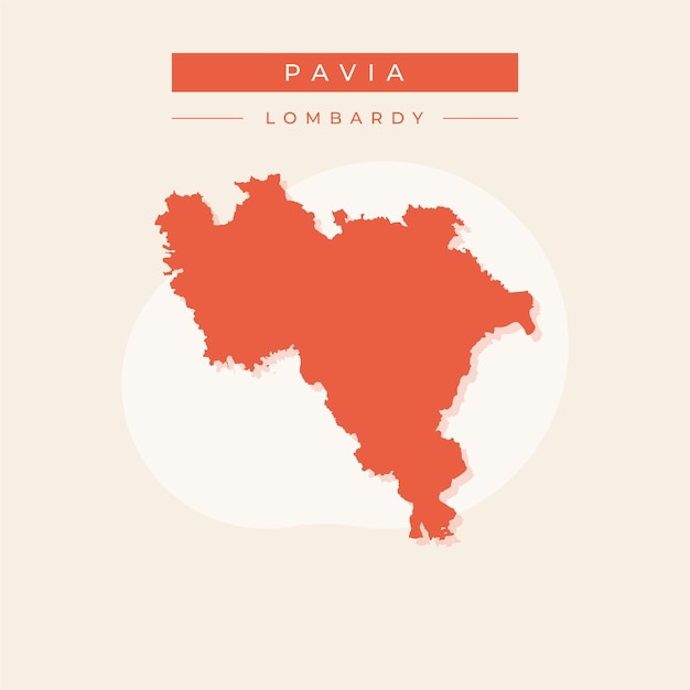 Ilustración vectorial del vector del mapa de Pavía, Italia