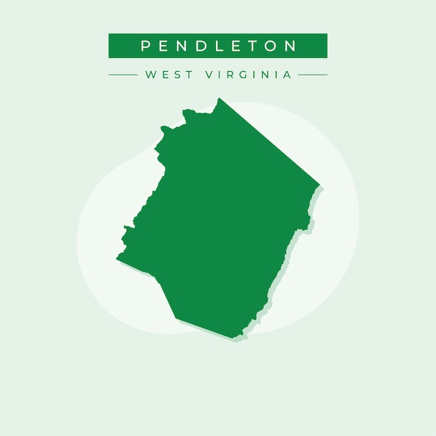Ilustración vectorial del vector del mapa de Pendleton en Virginia Occidental