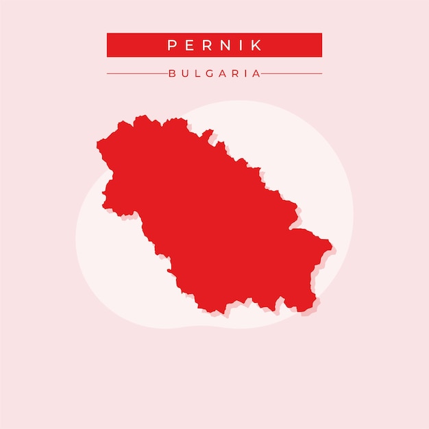 Ilustración vectorial del vector del mapa de Pernik en Bulgaria