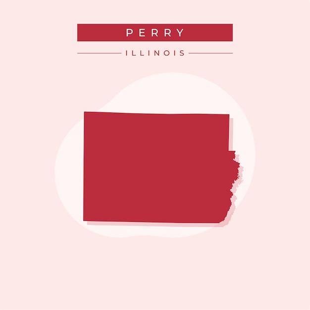 Ilustración vectorial del vector del mapa de Perry en Illinois