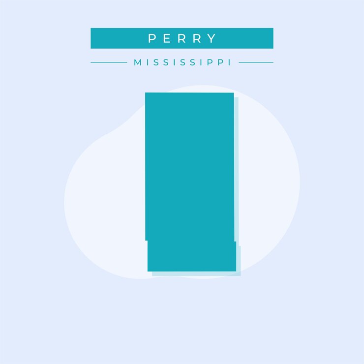 Vector ilustración vectorial del vector del mapa de perry en el mississippi