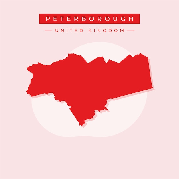 Ilustración vectorial del vector del mapa de Peterborough Reino Unido