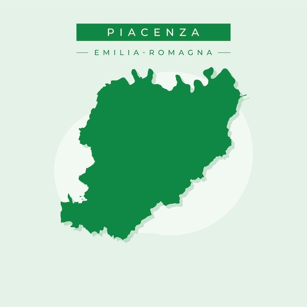 Ilustración vectorial del vector del mapa de Piacenza en Italia
