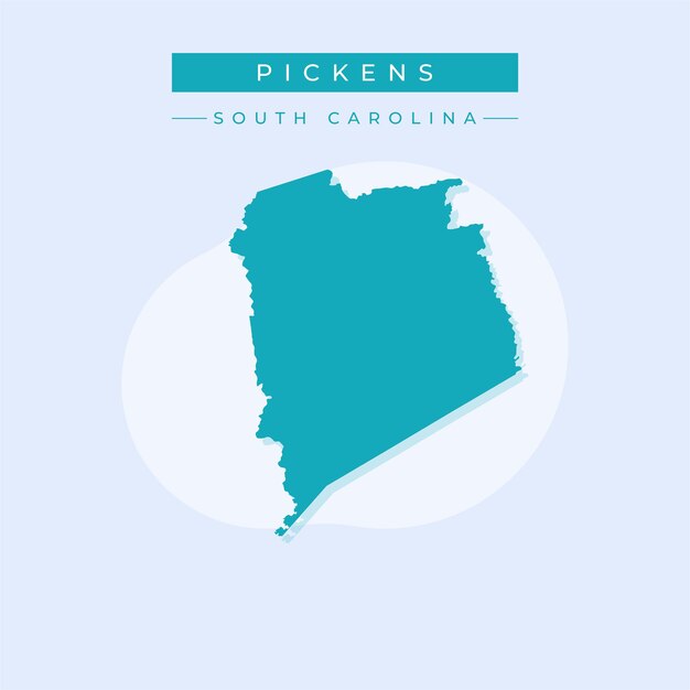 Ilustración vectorial del vector del mapa de Pickens de Carolina del Sur