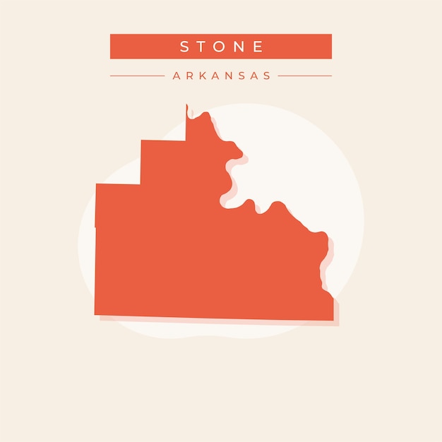 Vector ilustración vectorial del vector del mapa de piedra de arkansas