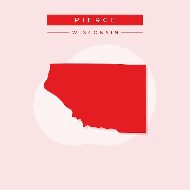Ilustración vectorial del vector del mapa de Pierce en Wisconsin