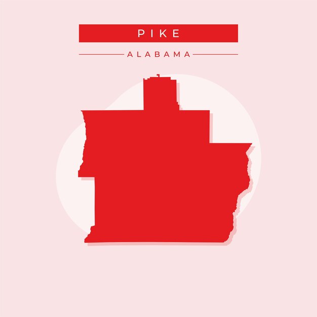 Ilustración vectorial del vector del mapa de Pike en Alabama