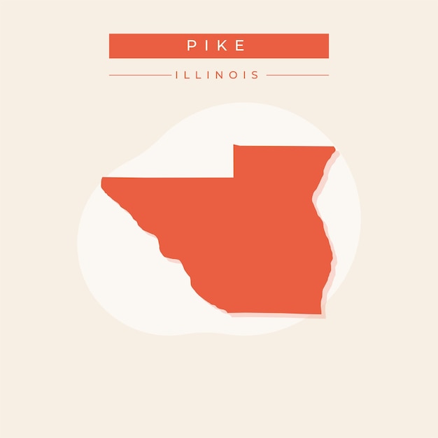 Ilustración vectorial del vector del mapa de Pike en Illinois