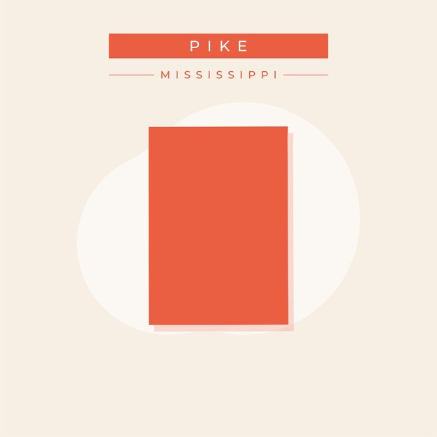 Ilustración vectorial del vector del mapa de Pike en el Mississippi