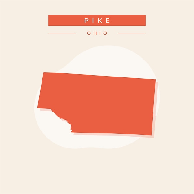 Ilustración vectorial del vector del mapa de Pike en Ohio