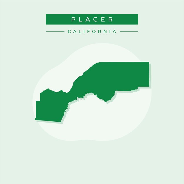 Ilustración vectorial del vector del mapa de Placer en California