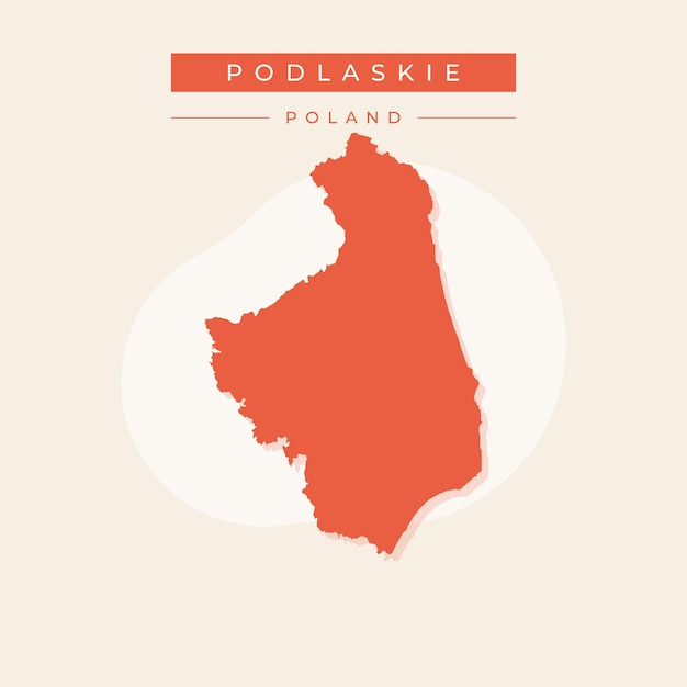 Ilustración vectorial del vector del mapa de Podlaskie en Polonia