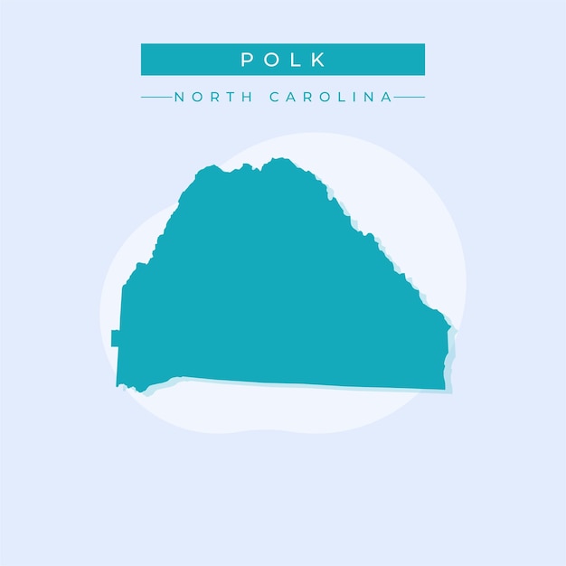 Ilustración vectorial del vector del mapa de Polk en Carolina del Norte