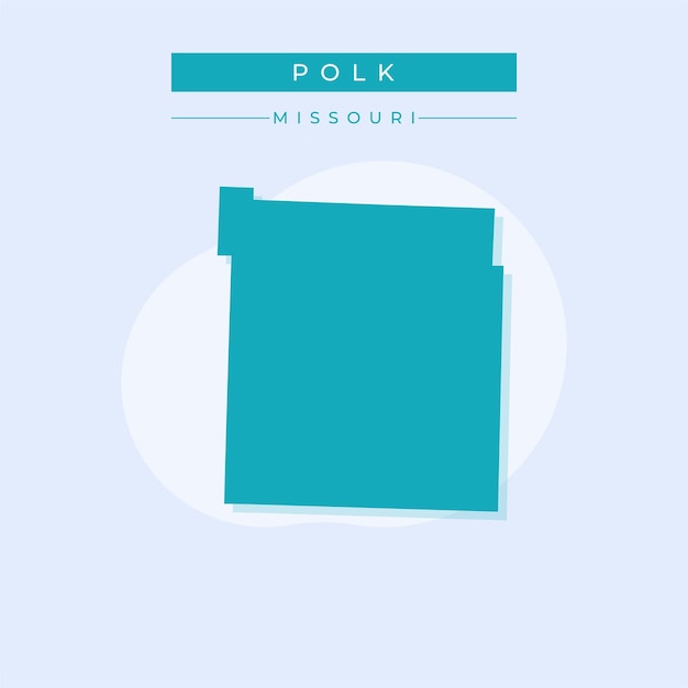 Ilustración vectorial del vector del mapa de Polk en el estado de Missouri