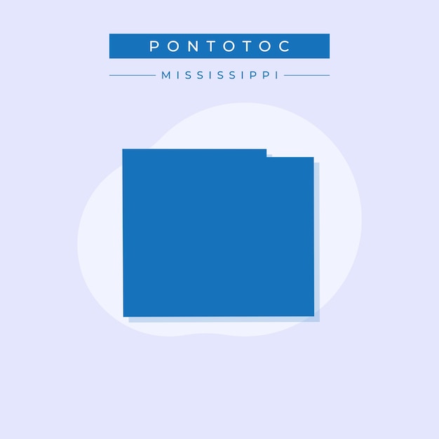 Ilustración vectorial del vector del mapa de Pontotoc en el Mississippi