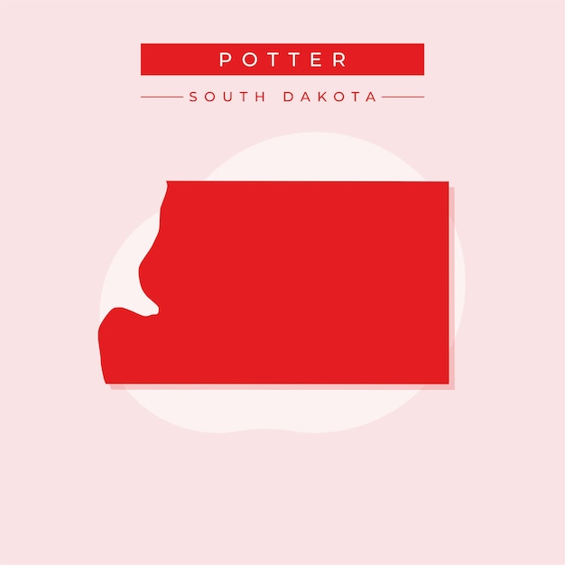 Ilustración vectorial del vector del mapa de Potter en Dakota del Sur