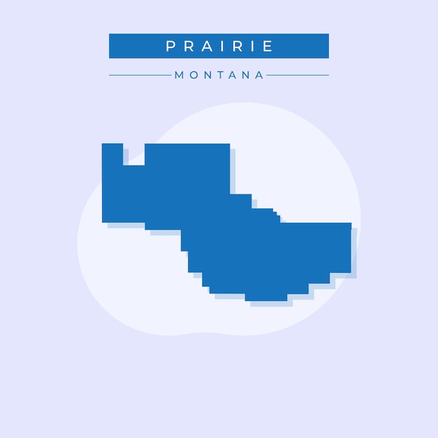 Ilustración vectorial del vector del mapa de las Praderas de Montana