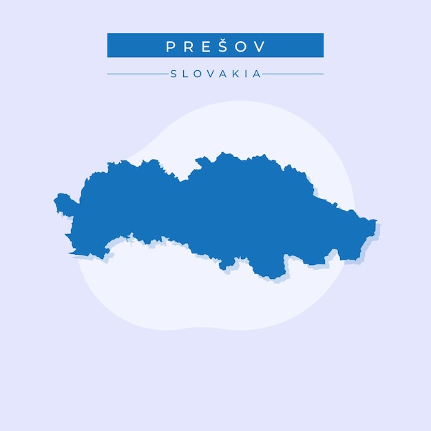 Ilustración vectorial del vector del mapa de Preov Eslovaquia