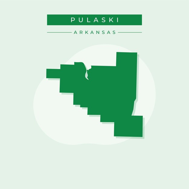 Vector ilustración vectorial del vector del mapa de pulaski en el estado de arkansas