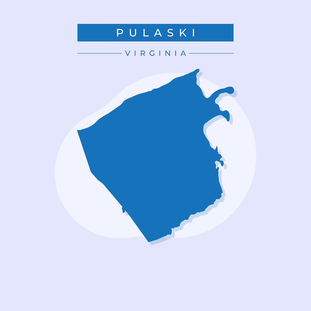 Ilustración vectorial del vector del mapa de Pulaski en Virginia
