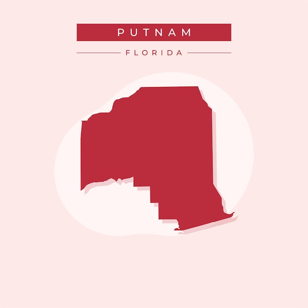 Ilustración vectorial del vector del mapa de Putnam de Florida