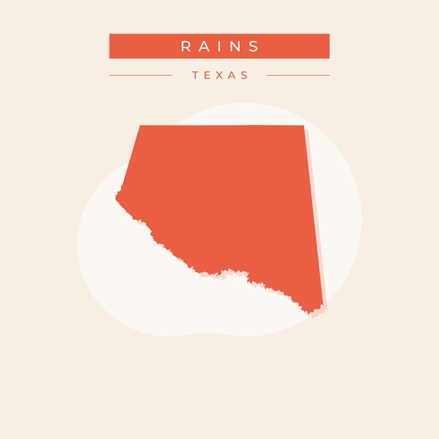 Ilustración vectorial del vector del mapa de Rains en Texas