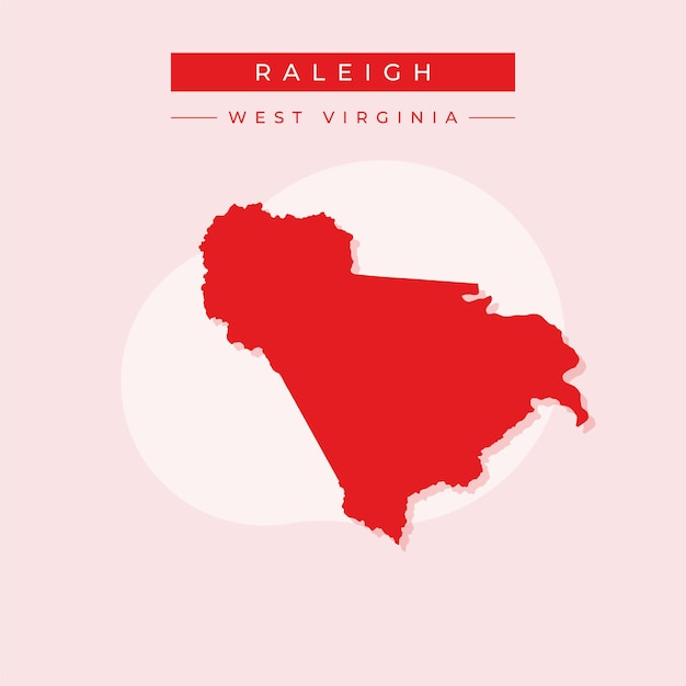 Ilustración vectorial del vector del mapa de Raleigh en Virginia Occidental