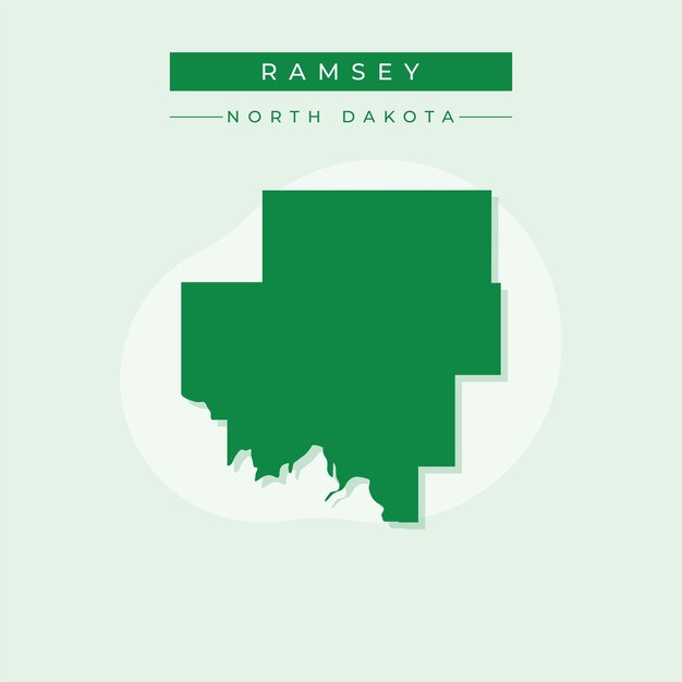 Ilustración vectorial del vector del mapa de Ramsey en Dakota del Norte