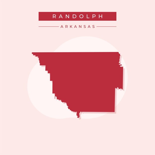 Ilustración vectorial del vector del mapa de Randolph en el estado de Arkansas