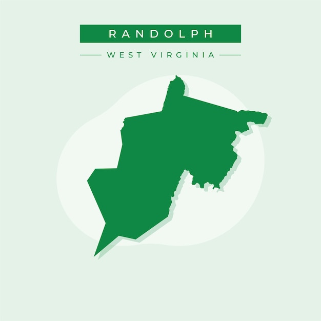 Ilustración vectorial del vector del mapa de Randolph en Virginia Occidental