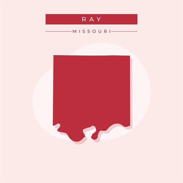Ilustración vectorial del vector del mapa de Ray en Missouri