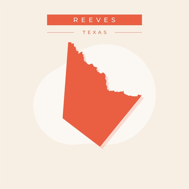 Ilustración vectorial del vector del mapa de Reeves en Texas