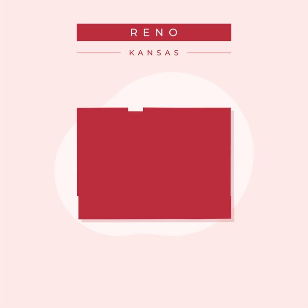 Ilustración vectorial del vector del mapa de Reno en Kansas