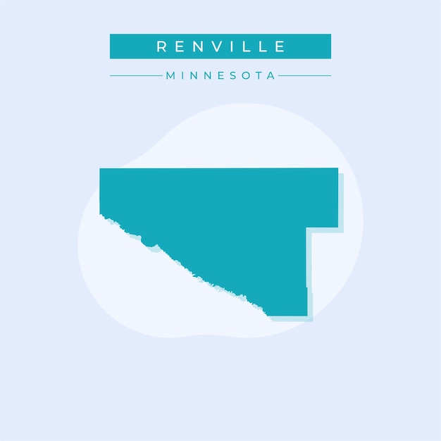 Ilustración vectorial del vector del mapa de Renville en Minnesota