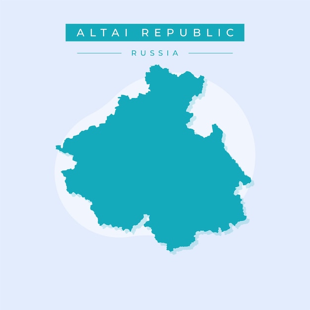 Ilustración vectorial del vector del mapa de la República de Altai de Rusia