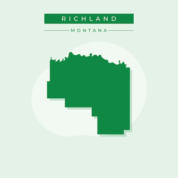 Ilustración vectorial del vector del mapa de Richland Montana