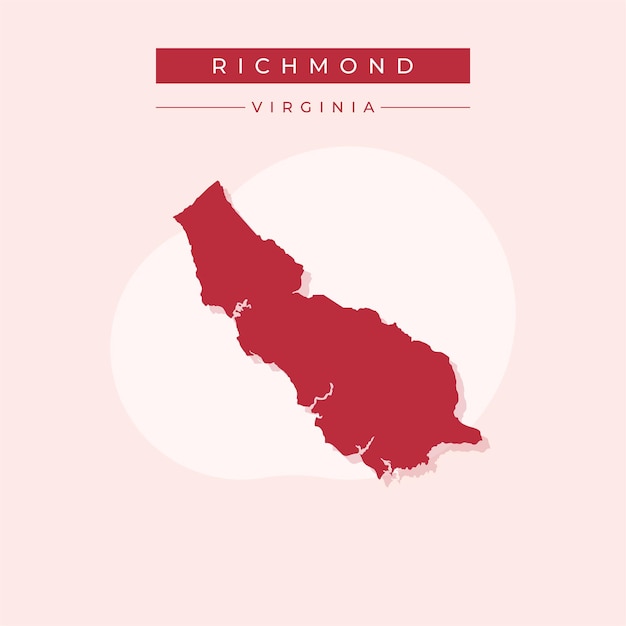 Ilustración vectorial del vector del mapa de Richmond en Virginia