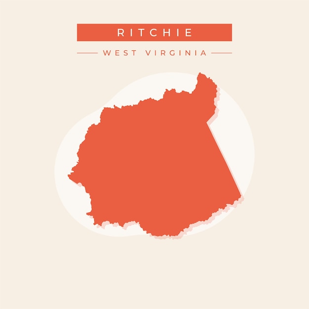 Ilustración vectorial del vector del mapa de Ritchie en Virginia Occidental