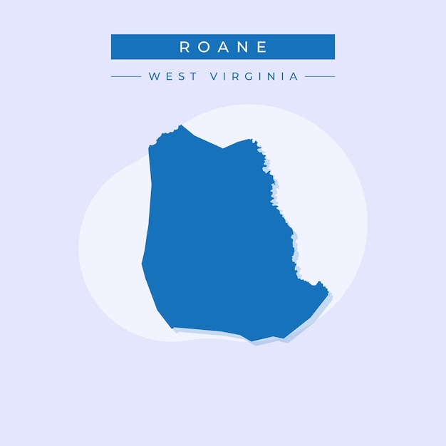 Ilustración vectorial del vector del mapa de Roane en Virginia Occidental
