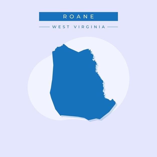 Ilustración vectorial del vector del mapa de Roane en Virginia Occidental