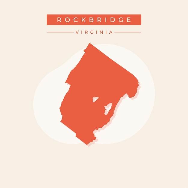 Ilustración vectorial del vector del mapa de Rockbridge en Virginia