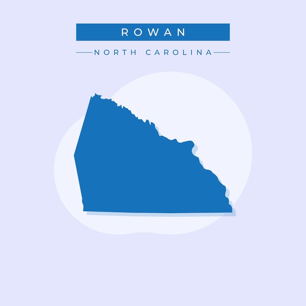 Ilustración vectorial del vector del mapa de Rowan en Carolina del Norte