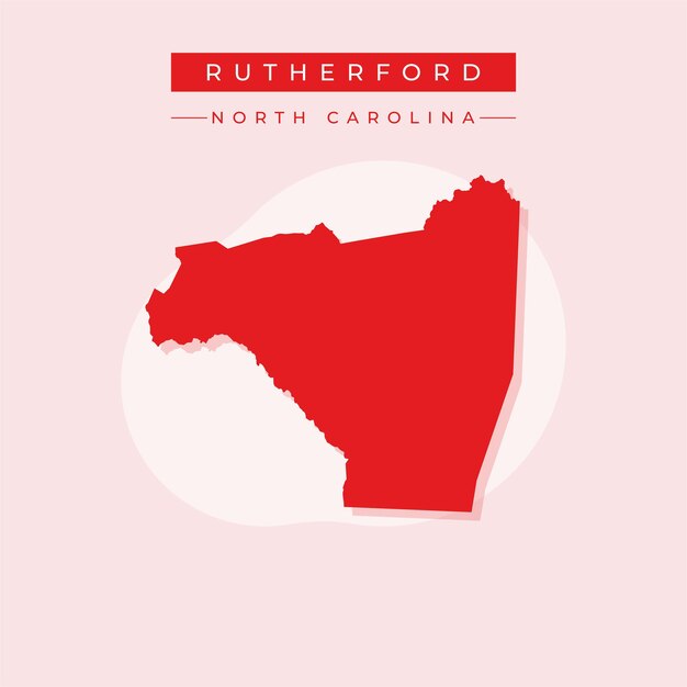 Ilustración vectorial del vector del mapa de Rutherford en Carolina del Norte