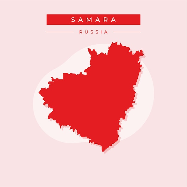 Ilustración vectorial del vector del mapa de Samara de Rusia